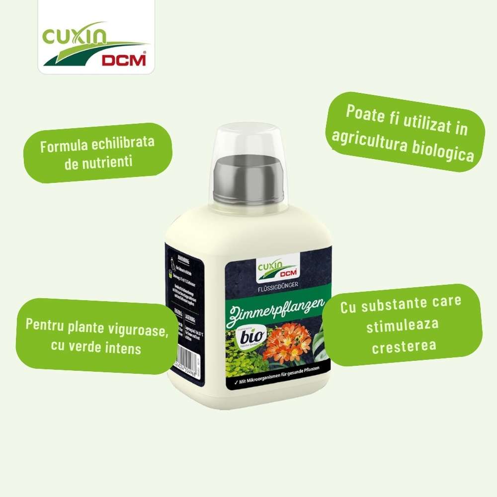 Ingrasamant Lichid Organic pentru plante de interior si hidroponice, 400 ml, CUXIN DCM