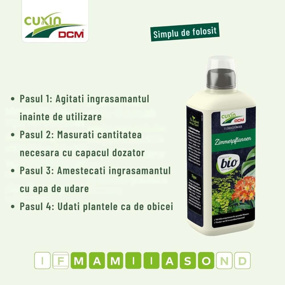 Ingrasamant Lichid Organic pentru Plante de Interior si hidroponice, 800 ml, CUXIN DCM