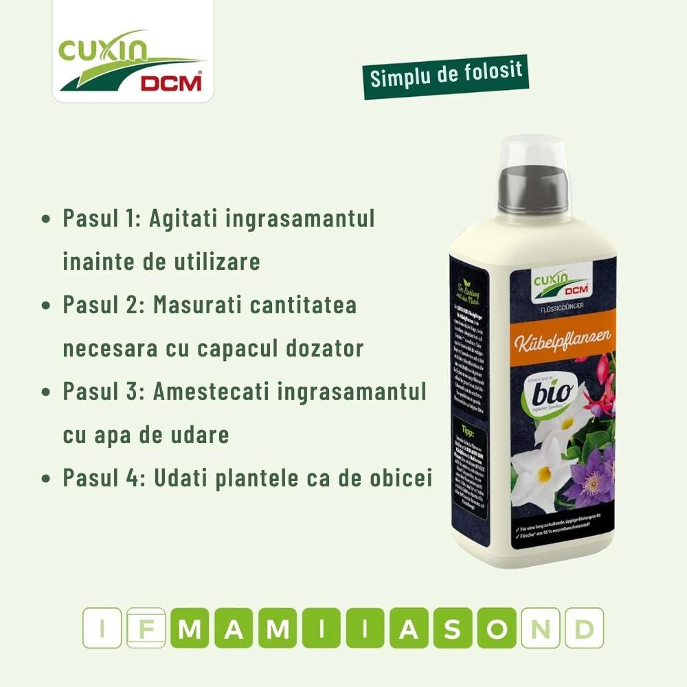 Ingrasamant Lichid Organic pentru Plante de Ghiveci, 800 ml, Cuxin DCM