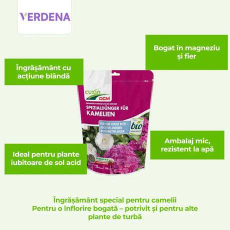 Ingrasamant granulat Minigran pentru Camelii, Trandafiri Japonezi, crestere sanatoasa, eliberare lenta a nutrientilor, 750 g, CUXIN DCM