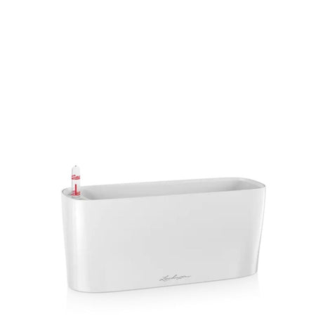 Ghiveci Auto-Irigant Lechuza Delta 10, 2 l, alb lucios, sistem de autoirigare, insert detasabil, strat de drenaj