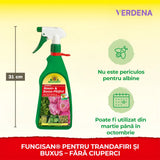 Spray Fungicid Organic Fungisan pentru trandafiri si buxus, contra boli fungice, fainare, rugina, natural si sigur pentru albine, 1L, NEUDORFF