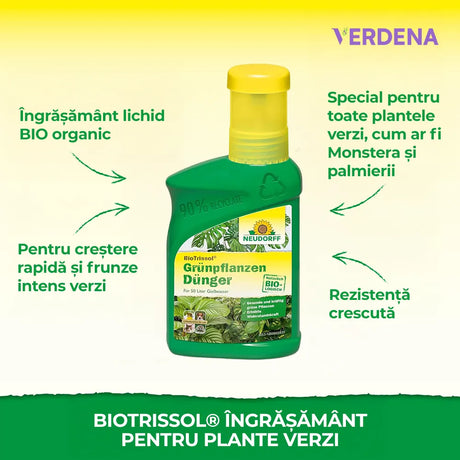 Ingrasamant Lichid BioTrissol organic Neudorff pentru plante verzi si palmieri, crestere rapida si frunze verzi - 250 ml