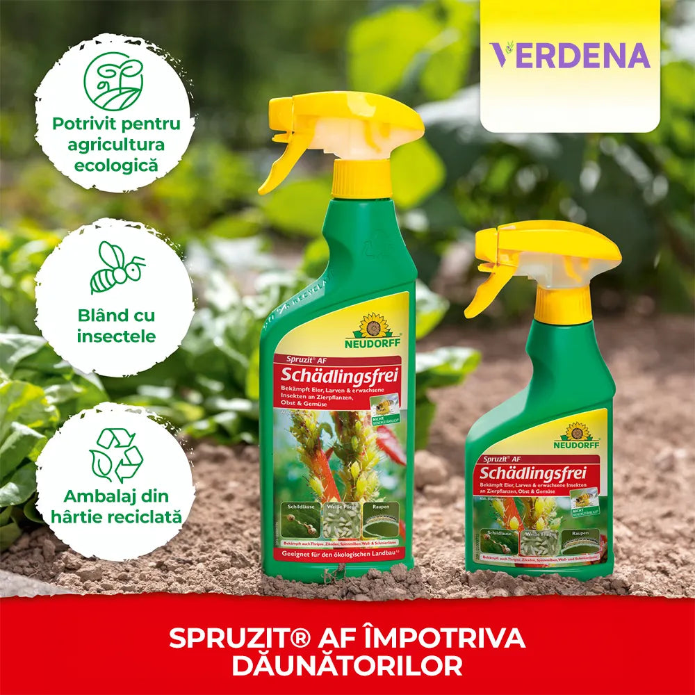 Insecticid Natural Organic Spray Spruzit, anti-daunatori pentru trandafiri, afide, paianjeni rosii, tripsi, Neudorff - 750 ml