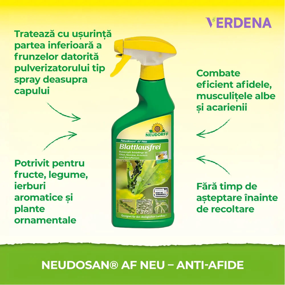 Insecticid Spray natural Neudorff Neudosan AF impotriva afidelor, musculitei albe si paianjenului rosu – 500 ml