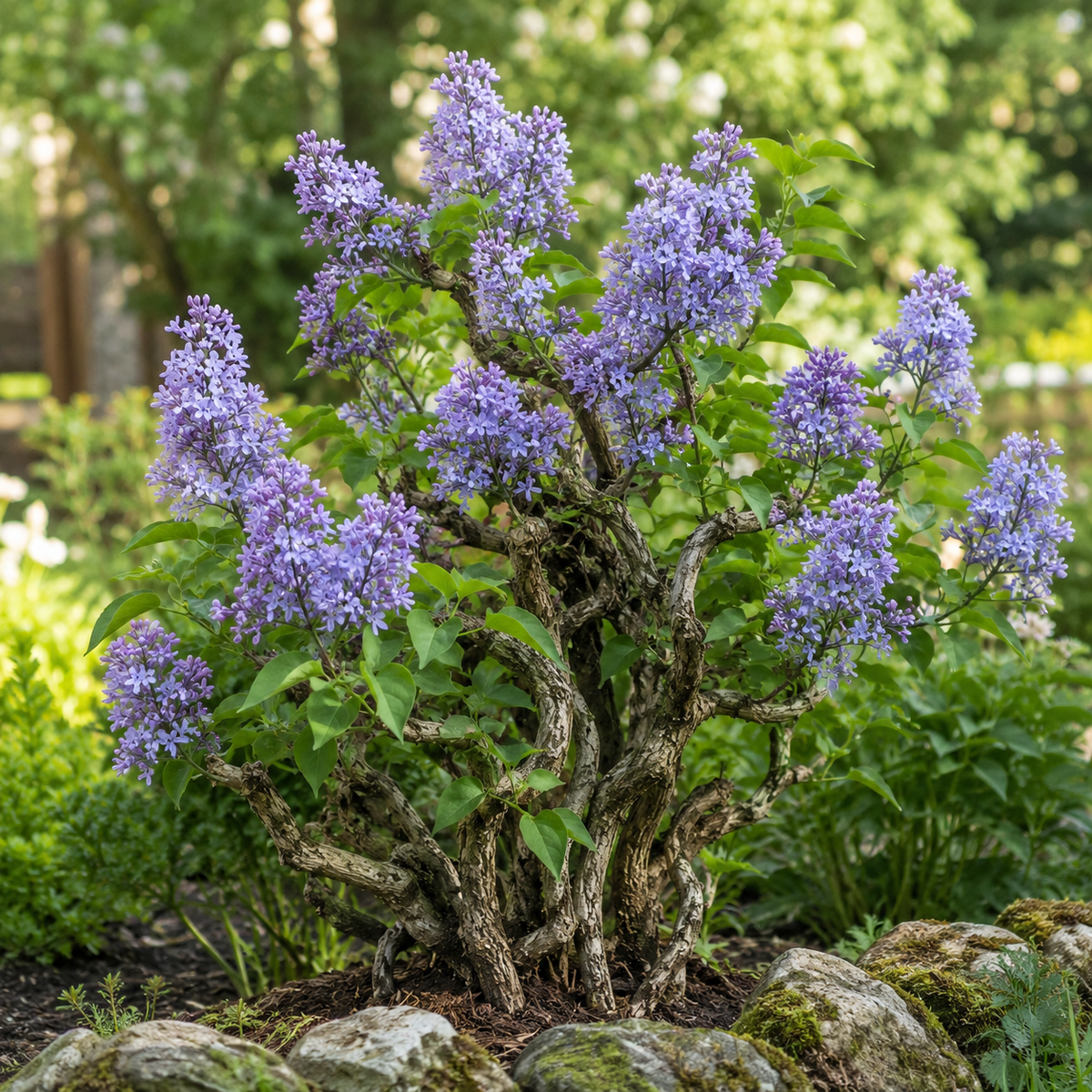 Orgona bonsai 'Blue Lagoon' – kékeslila illatvirágú, érett törzsű díszcserje