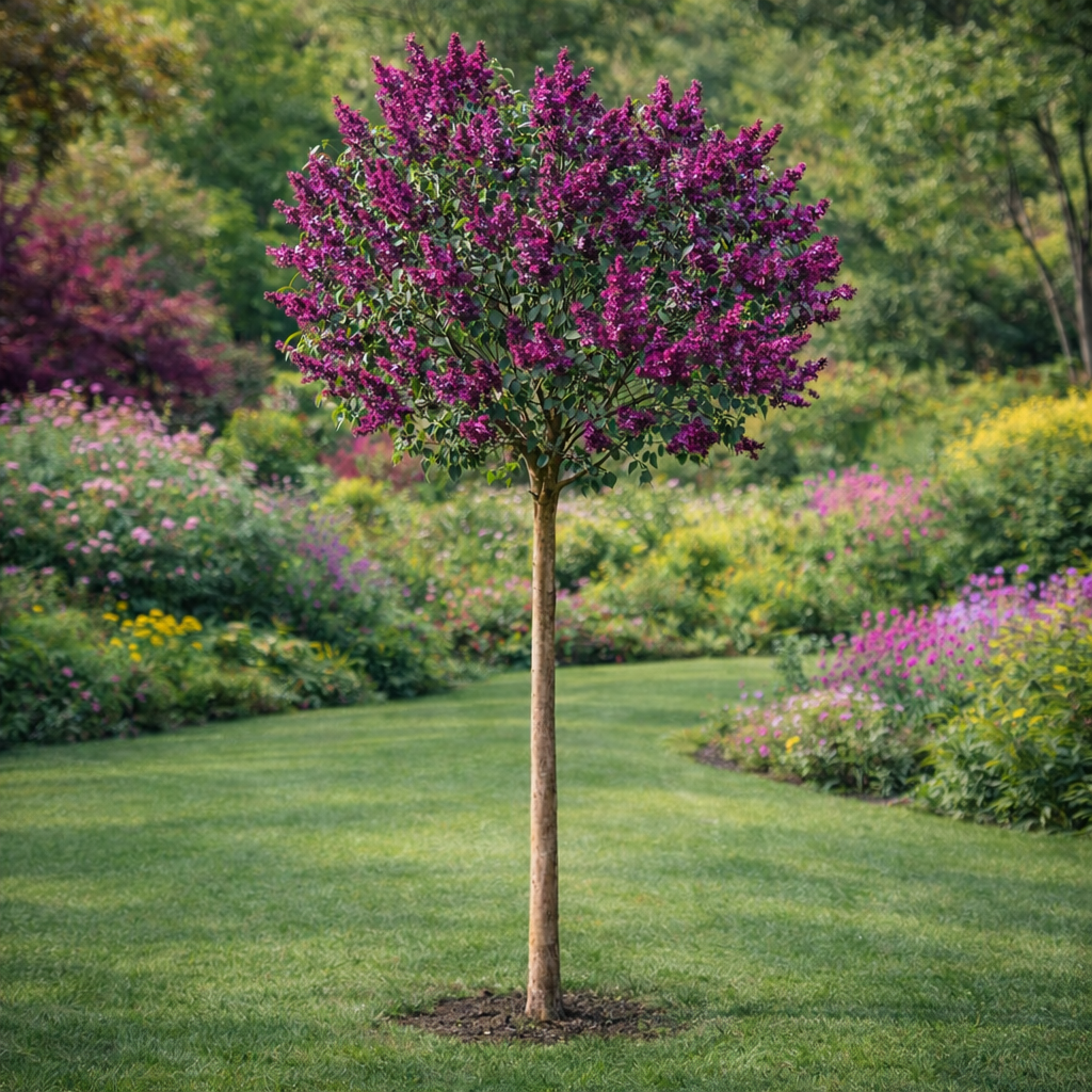 Nemes orgona Andenken an Ludwig Spaeth (Syringa), fácska formájú, telt, mély ibolya-lila, erősen illatos virágokkal, május–júniusi virágzású, napfénykedvelő