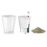 Ghiveci Auto-Irigant Lechuza Mini Deltini 0,4 l, visiniu lucios, sistem de autoirigare, insert detasabil, strat de drenaj