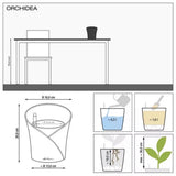 Ghiveci Auto-Irigant Lechuza Orchidea 1 l, Bej mat, pentru orhidee, sistem de autoirigare, insert detasabil, strat de drenaj