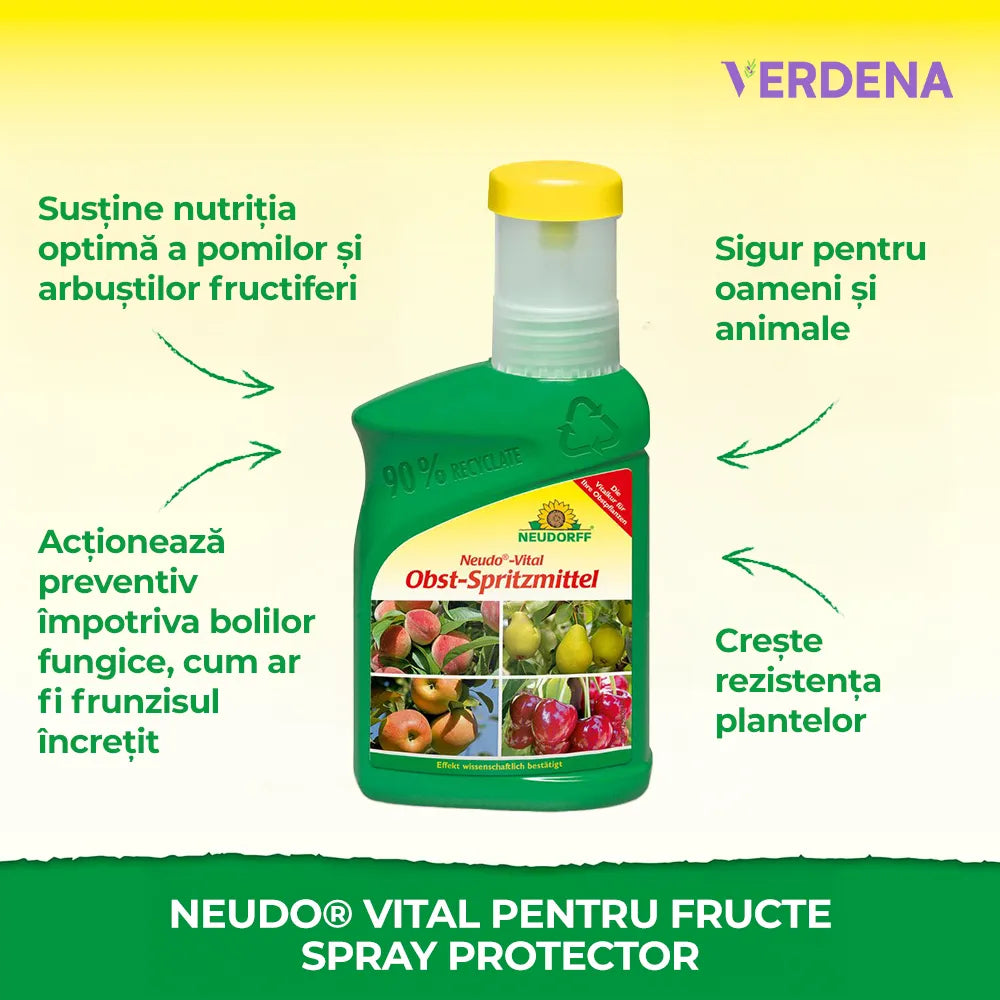 Pesticid Spray Pulverizator Natural Neudorff, pentru pomi fructiferi si arbusti, prevenire boli fungice - 250 ml