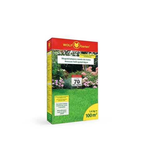 Wolf Garten lassú hatóanyag-leadású gyeptrágya – 1,6 kg / 100 m², 70 napos hatás