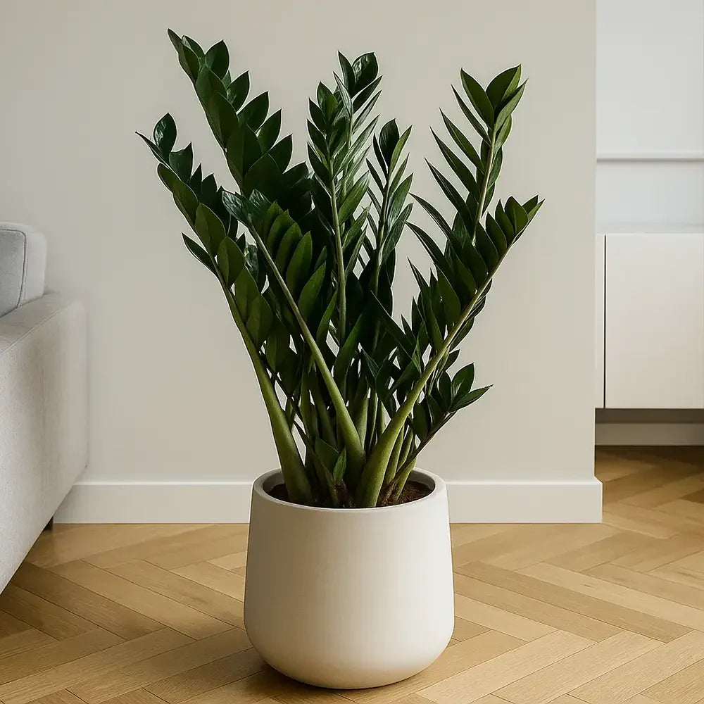 Planta Norocului (Zamioculcas Zamiifolia) Super Nova, 70 cm, 10  tulpini/ghiveci, planta de apartament cu frunze suculente, rezistent umbra, rezistenta, udare rara