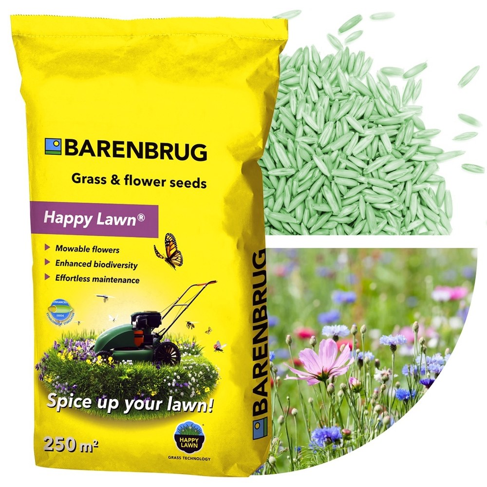 Happy Lawn Barenbrug virágos gyepmagkeverék 5 kg – természetes, biodiverzitást támogató gyep 250 m²-re