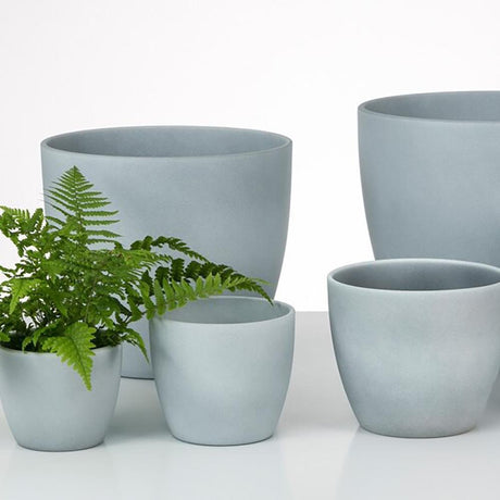 Ghiveci plante rotund Ceramic Scheurich, Ø 25 cm, H22,5 cm, Gri Deschis