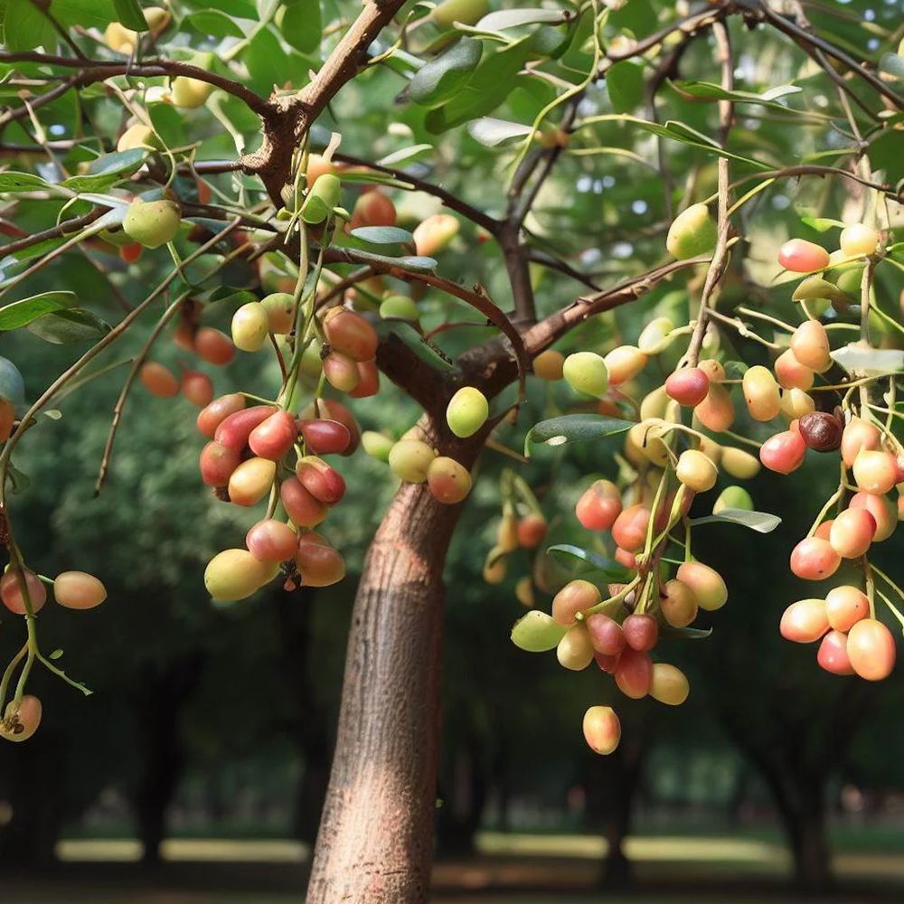 Curmal Chinezesc (Ziziphus jujuba), cu fructe dulci