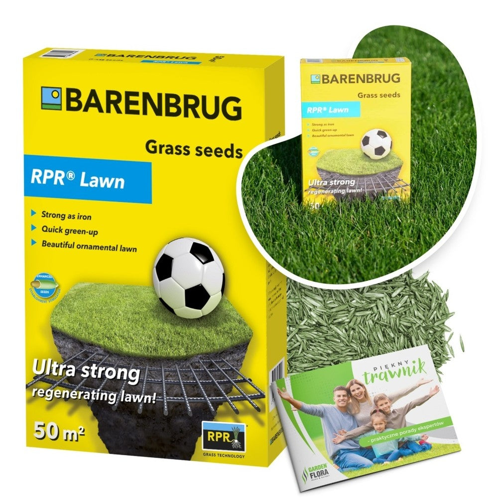Barenbrug RPR Lawn gyepmagkeverék 1 kg – gyors regenerációjú professzionális sportgyep, 50 m²
