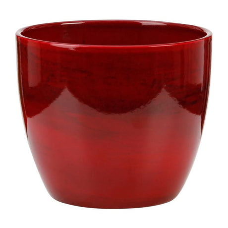 Ghiveci plante rotund Ceramic Scheurich, Ø 14 cm, H12,4 cm, Rosu Inchis