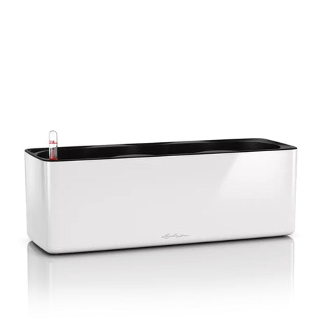 Lechuza CUBE Glossy Triple önöntöző kaspó – fényes fehér, 3 növénynek