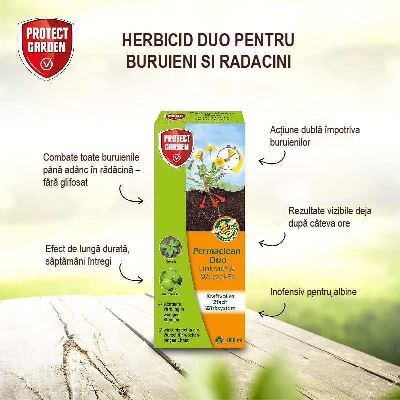 Erbicid Duo pentru Buruieni si Radacini, 500 ml, PROTECT GARDEN