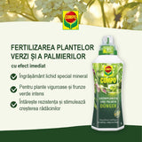 Ingrasamant organic lichid pentru plante verzi si palmieri COMPO, ingrediente 100% naturale, 500 ml