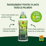 Ingrasamant organic lichid pentru plante verzi si palmieri COMPO, ingrediente 100% naturale, 500 ml