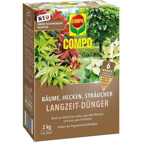 Ingrasamant pentru Arbori, Garduri Vii si Arbusti, 2 kg, 40 m², Efect de Lunga Durata 6 Luni, Formula Ecologica, COMPO