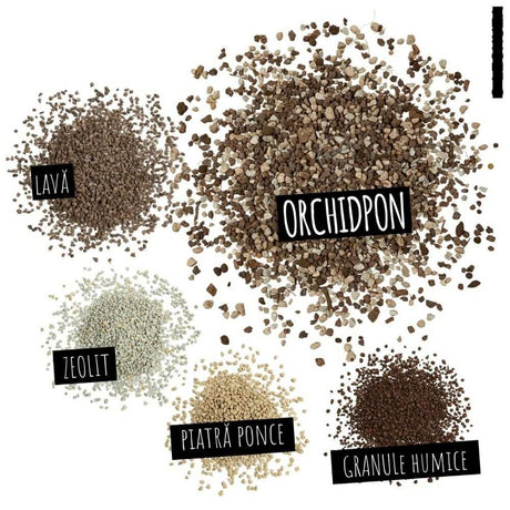 Substrat Mineral LECHUZA Orchidpon 3 l, pentru orhidee, 100% fara turba, cu ingrediente naturale