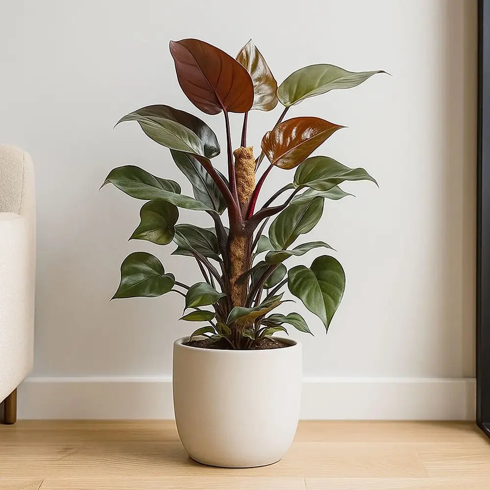 Philodendron 'Sun Red' – élénkvörös levelű szobanövény, könnyen gondozható