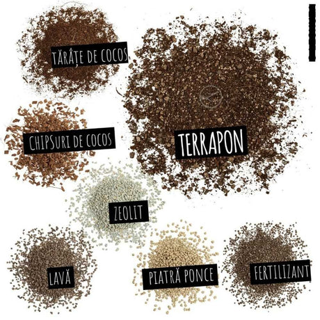 Substrat Mineral LECHUZA Terrapon 6 l, pentru plante de exterior, 100% fara turba, cu ingrediente naturale