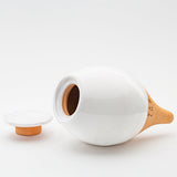 Vas de auto-udare plante alb LUTOYA, decorativ, ceramic, lut, natural, 350 ml