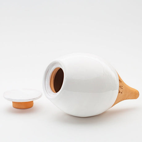 Vas de auto-udare plante alb LUTOYA, decorativ, ceramic, lut, natural, 350 ml