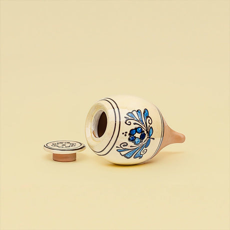 Vas de auto-udare plante ''Motive Traditionale''LUTOYA, decorativ, ceramic, lut, natural, 350 ml
